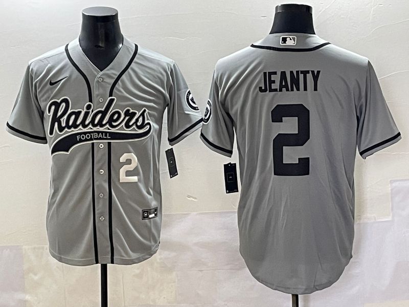 Men 2025 Oakland Raiders #2 Jeanty Grey Joint Name Nike Limited NFL Jersey style 12